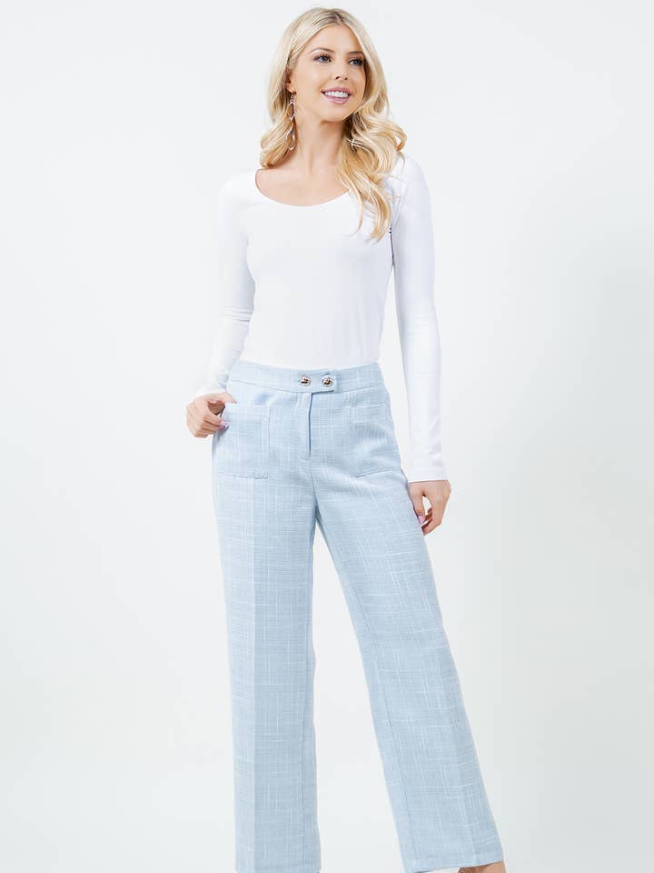 LT-7119 CALÇAS DE TWEED DE CINTURA MÉDIA por atacado de LoveTHIS