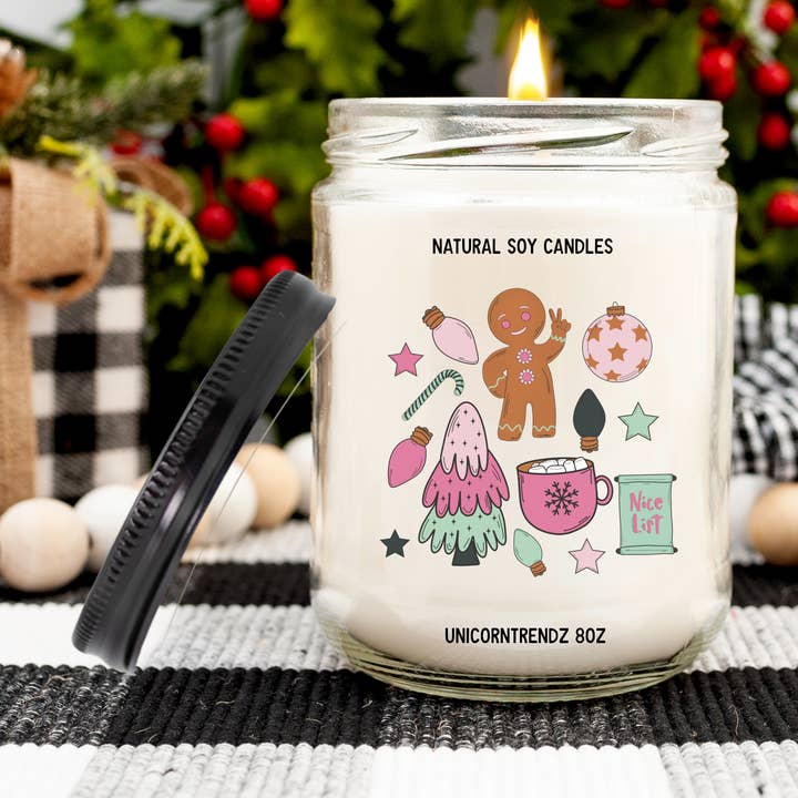 Bougie de Noël, bougie de soja, bougie de vacances, décoration de vacances pour la vente par Unicorntrendz