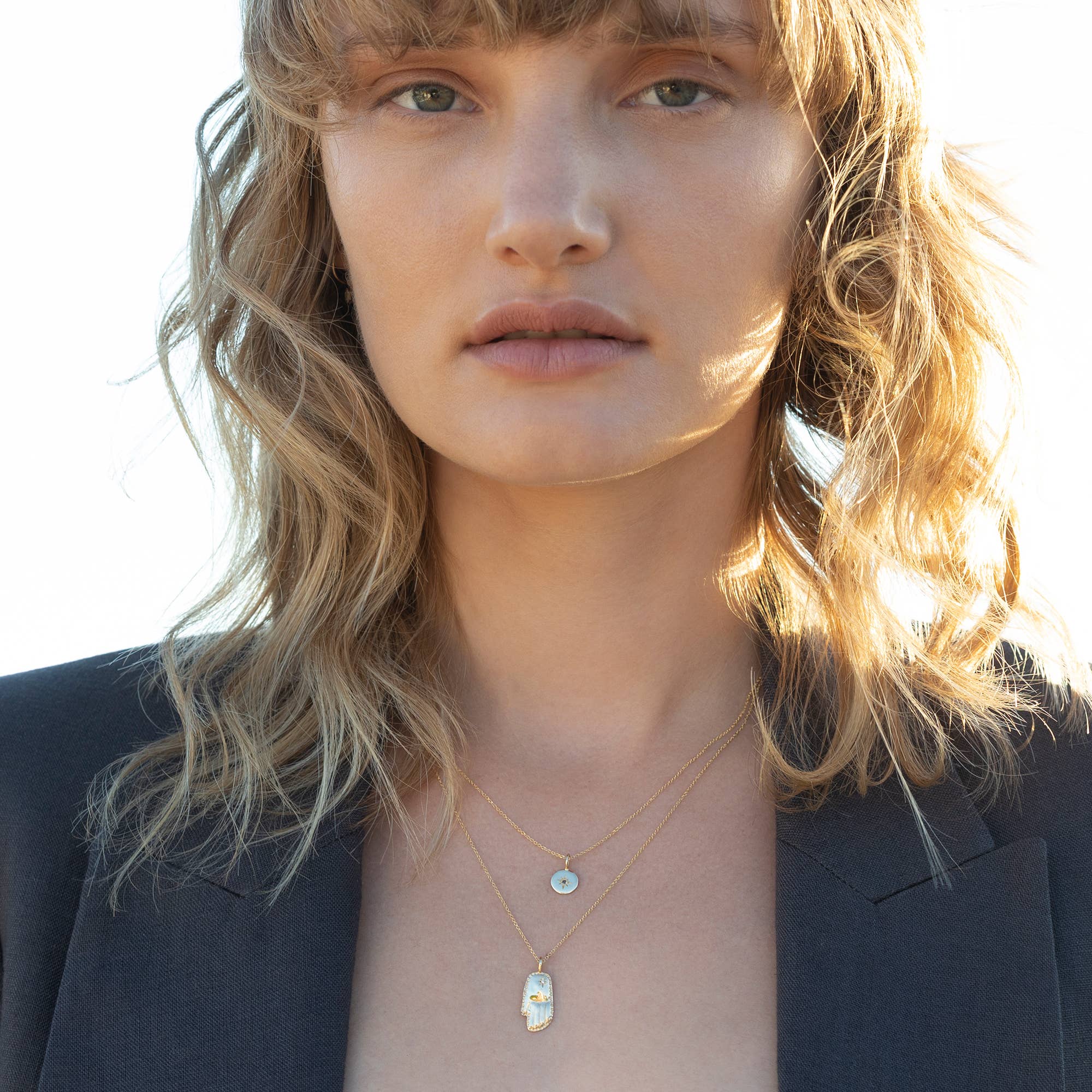 Eikosi Dyo - Wholesale Pendant/Charm Necklace - EDN399A Tamata twinkle hand in gold, diamond3