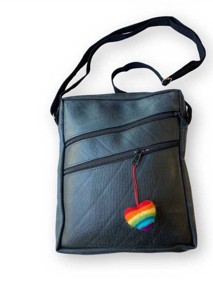 Felted Rainbow Heart Zipper Pull for wholesale by Ganesh Himal Trading