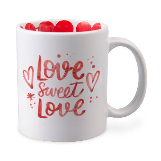 TAZZA BIANCA DA 11 ONCE CON DESIGN A CUORE ALL'INTERNO per la vendita all'ingrosso da parte di UNIQUE CREATION 4U, LLC