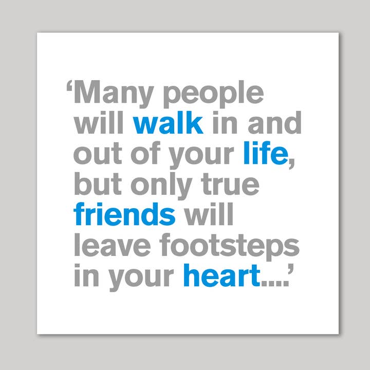 Biglietto di auguri Footsteps in Your Heart per la vendita all'ingrosso da parte di Icon