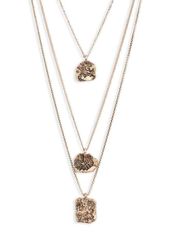 Collier à breloques pièces pressées pour la vente par Knotty Accessories