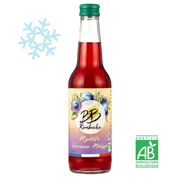 Fresh blueberry verbena organic kombucha - 33 cL for wholesale by BB KOMBUCHA