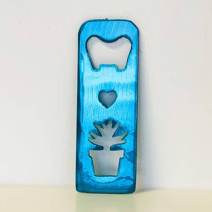 Succulent Metal Bottle Opener | 34 Colors | Handmade for wholesale by Good Vibes Metal