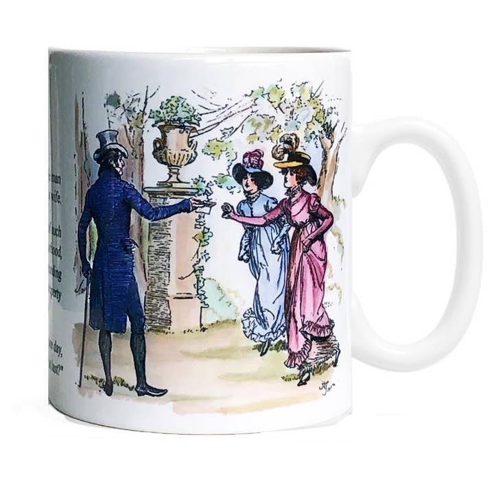Fly Paper Products - Wholesale Coffee Mug - Pride and Prejudice Jane Austen Chapter One Coffee Tea Mug