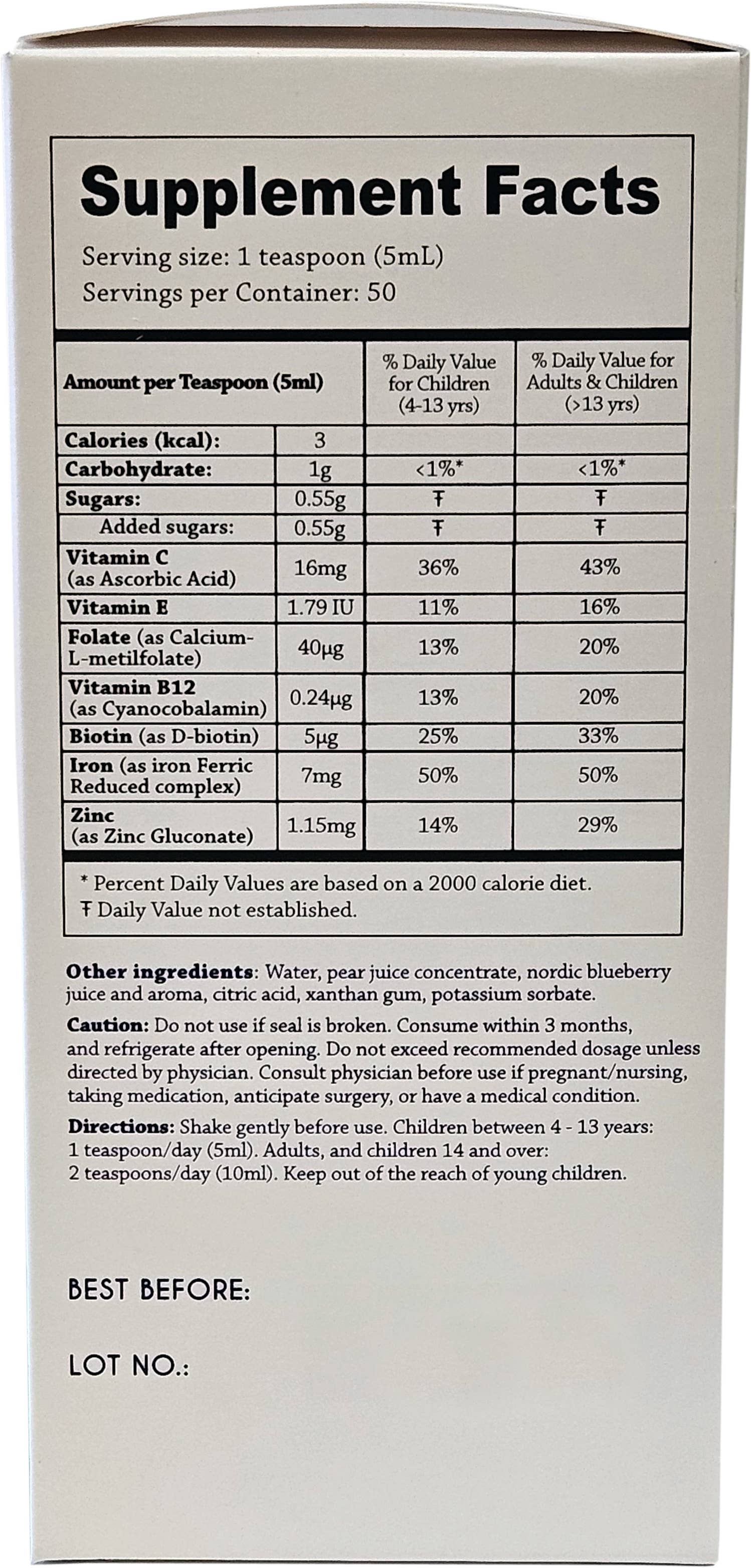 BT Remedies - Wholesale Oral Supplement/Vitamin - BlueIron Liquid Mineral Iron Supplement 8.5 FL Oz.3