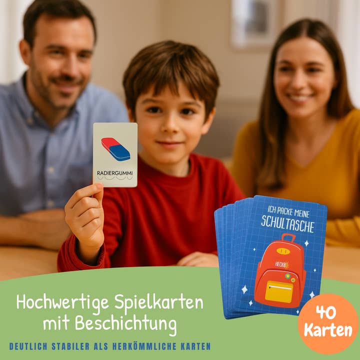 HECKBO - Wholesale Learning Cards - Kids & Baby - Card game "I'm packing my school bag and I'm taking"6