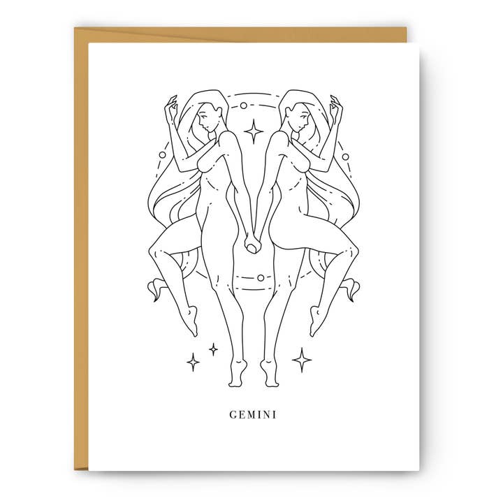 Footnotes - Vente Carte de vœux classique - Signe du zodiaque Gémeaux - Carte quotidienne