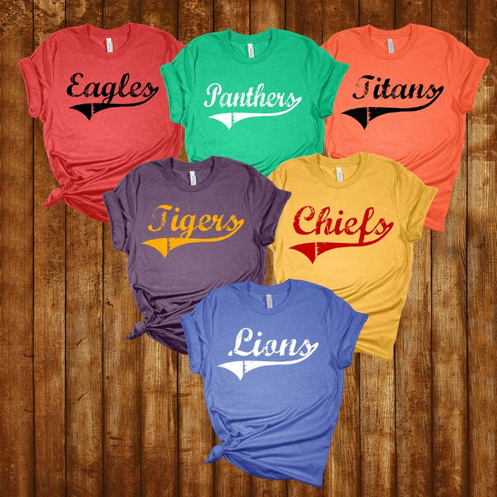 American Threadz Apparel - Wholesale Screen Printed T-Shirt - Women's - Custom Vintage Mascot Tee0