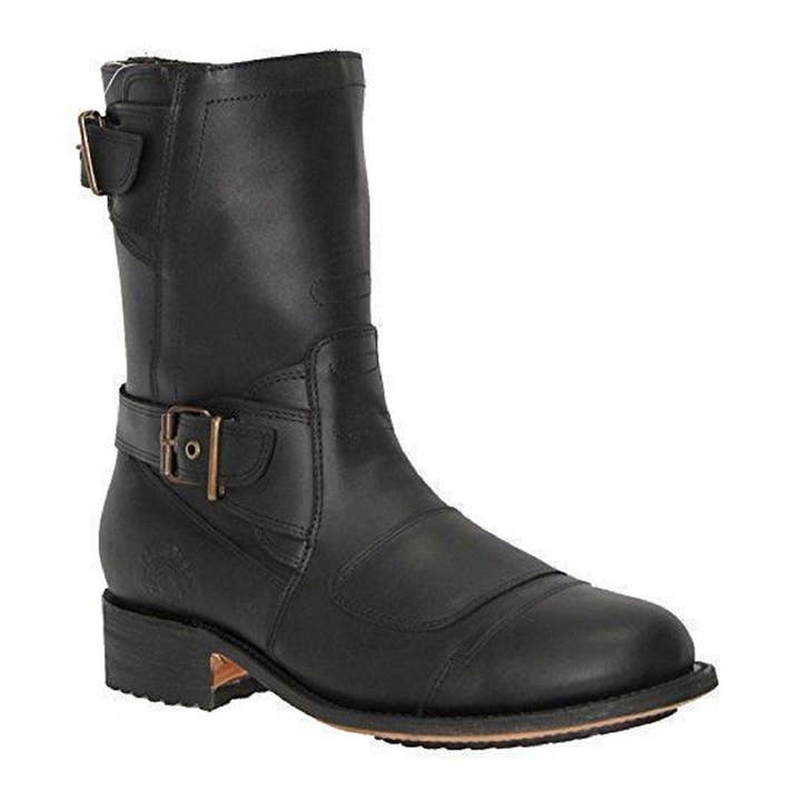 Grinders Mens Black Leather Cowboy Boots-Route 66 for wholesale on Faire