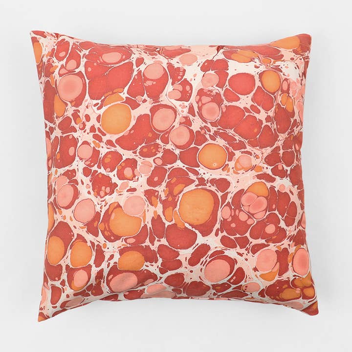 MARBLED COTTON CUSHION COVER - PEBBLES RED for wholesale by Craft Boat