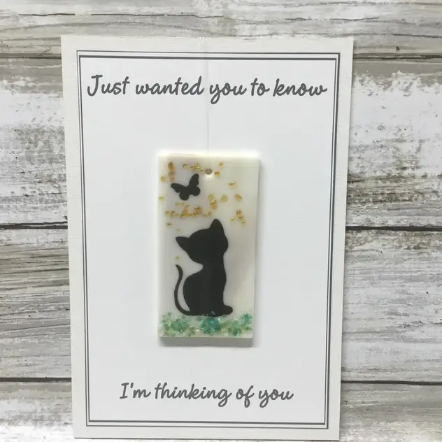 Glimmer Glass Gifts - Vente Carte de vœux classique - Carte de vœux Just Wanted You to Know/Suncatcher amovible4