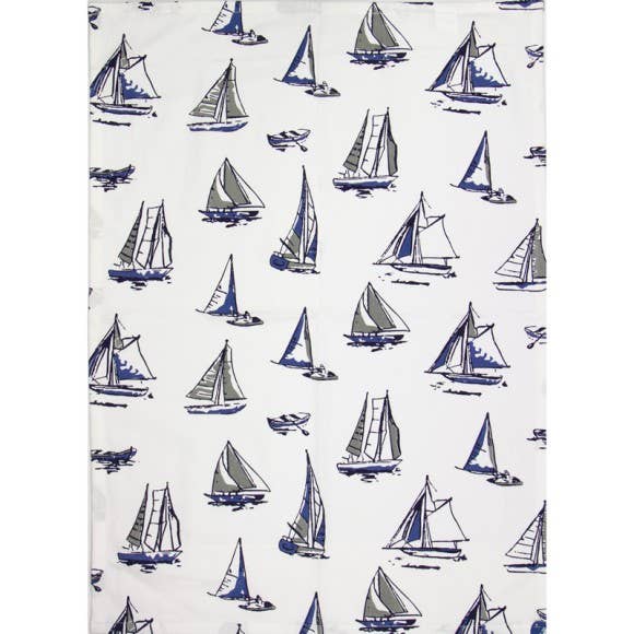 Boats Tea Towel, 71x51cm for wholesale by Nauticalia
