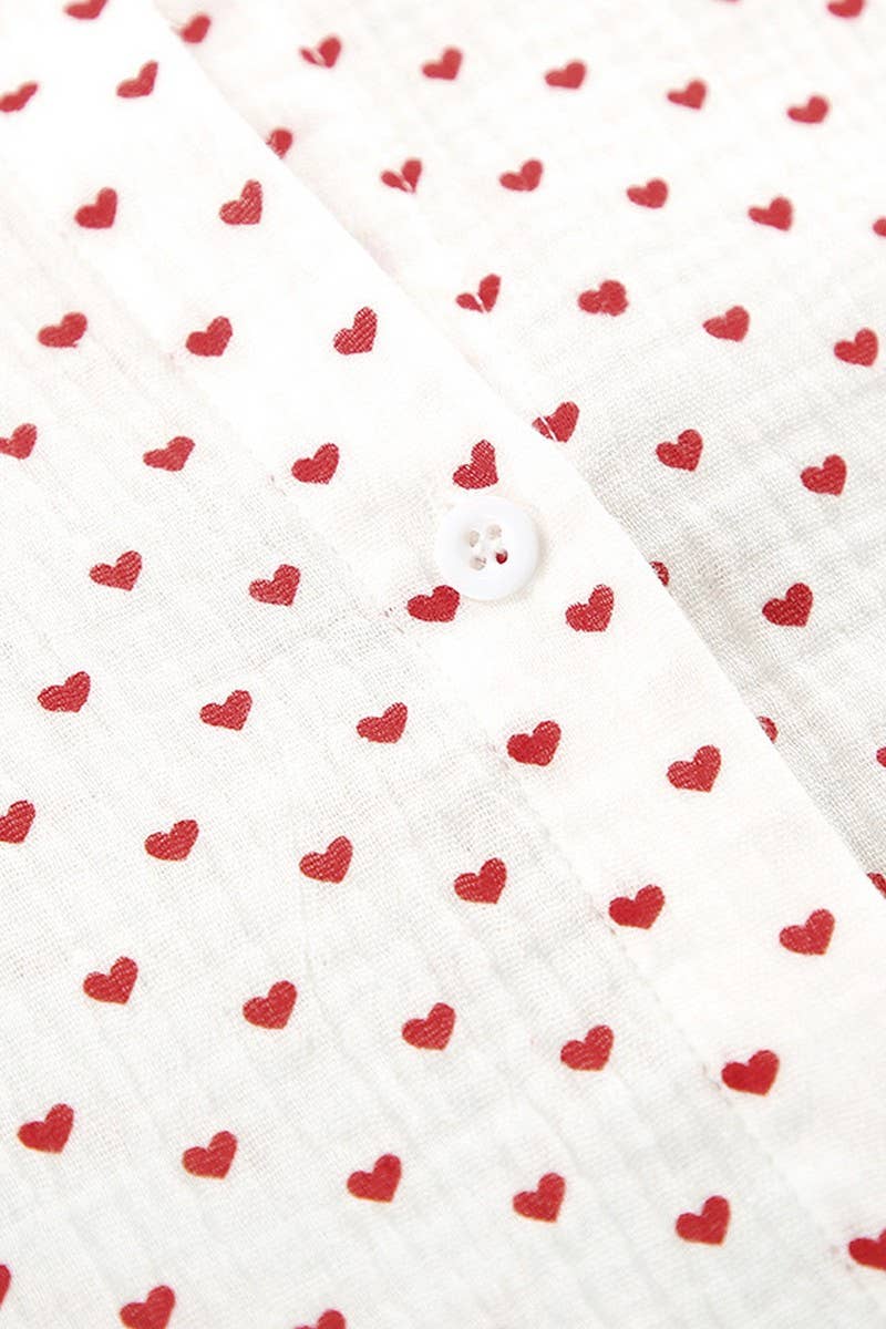 White CWSPJ0069_LONG SLEEVED SHIRT WITH BUTTONS SHORTS PAJAMAS SET for wholesale on Faire10