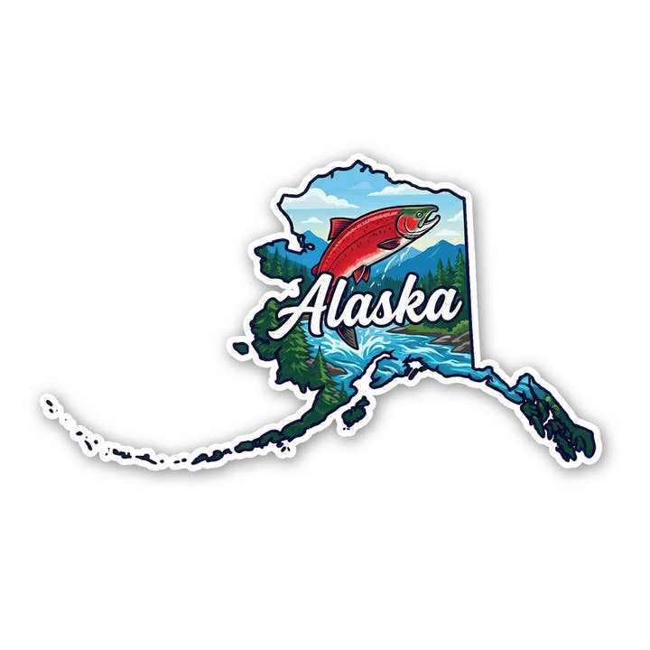 Alaska State - Laxklistermärke för wholesale av Sticker Atlas