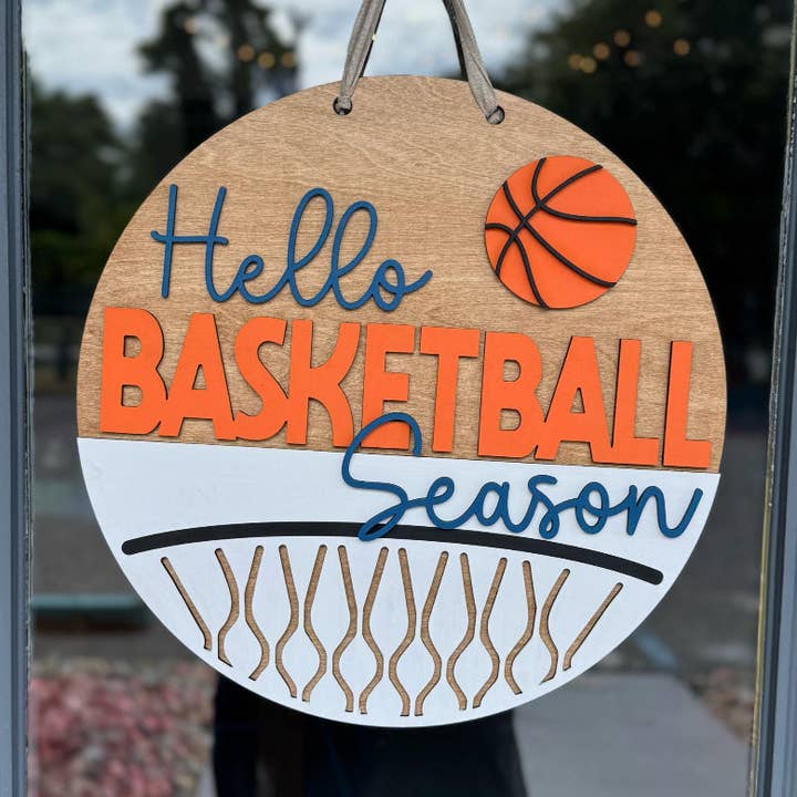 Pancarte de porte 3D Saison de Basketball - P014230 pour la vente par Paisley Grace Makery