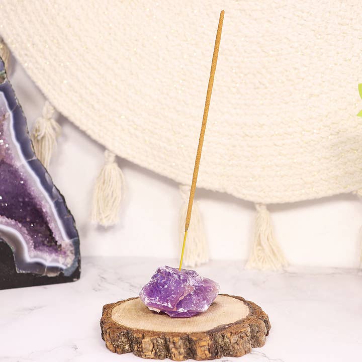 Natures Artifacts Inc - Wholesale Incense Holder - Amethyst Incense Stick Holder - Amethyst Crystal Incense6