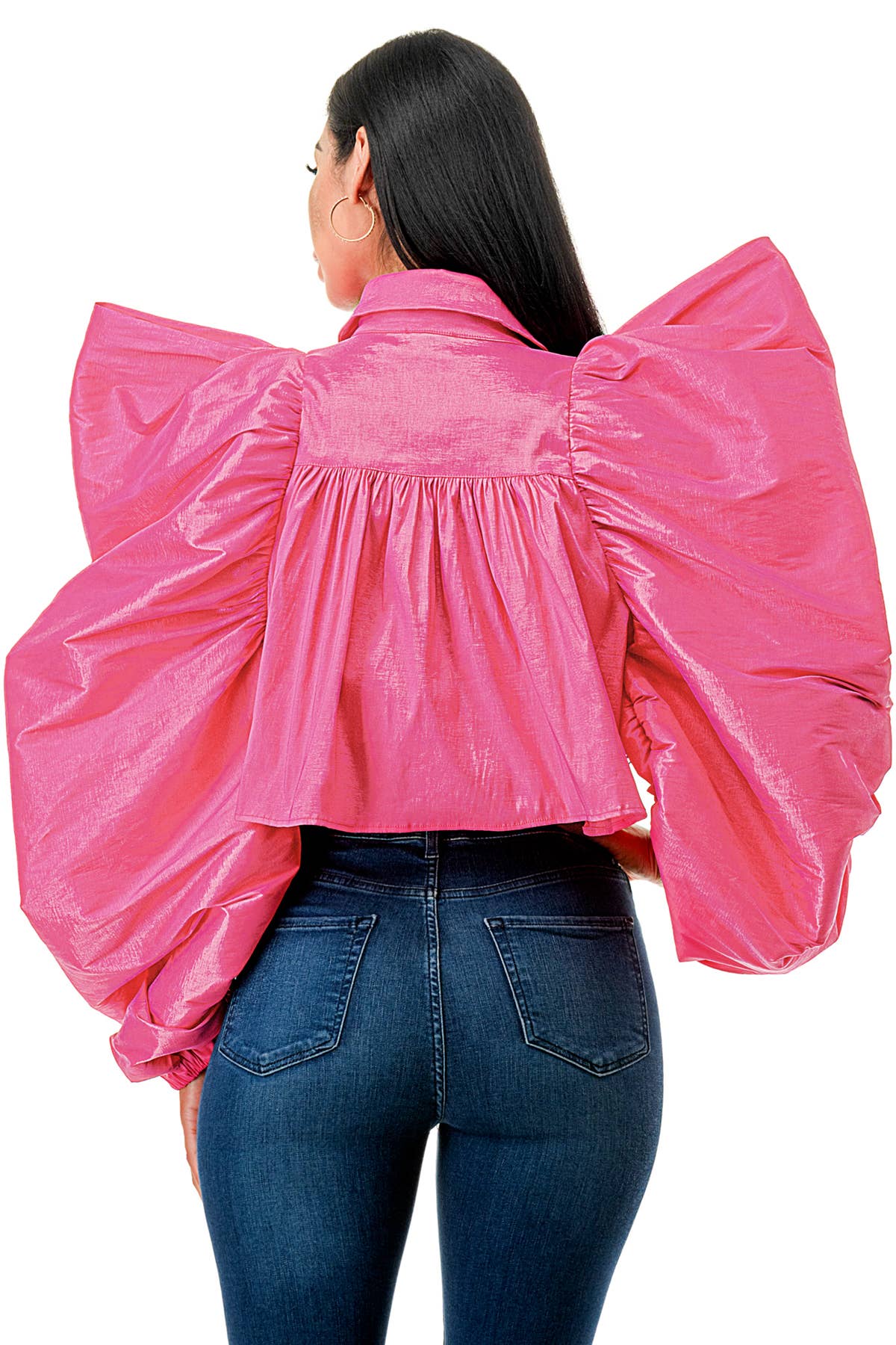 Namatt Design - Wholesale Blouse - Dames - Reguliere Ballon Lange Mouwen Uitlopende Shirts Crop Top14