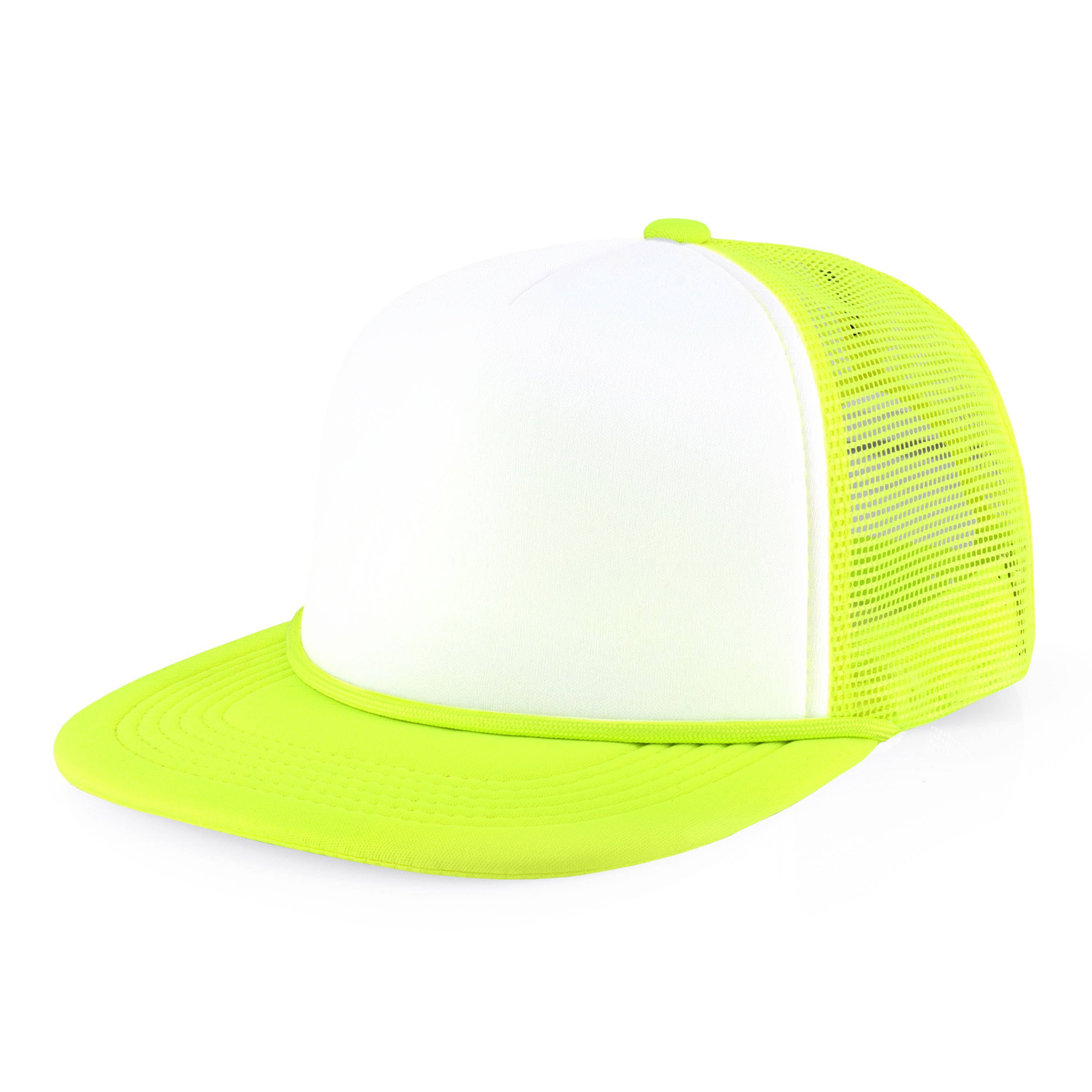 ChoKoLids - Wholesale Trucker Hat - Men's - CHOK.LIDS Plain Two-tone Foam Trucker Flat Bill Cap with Rop16