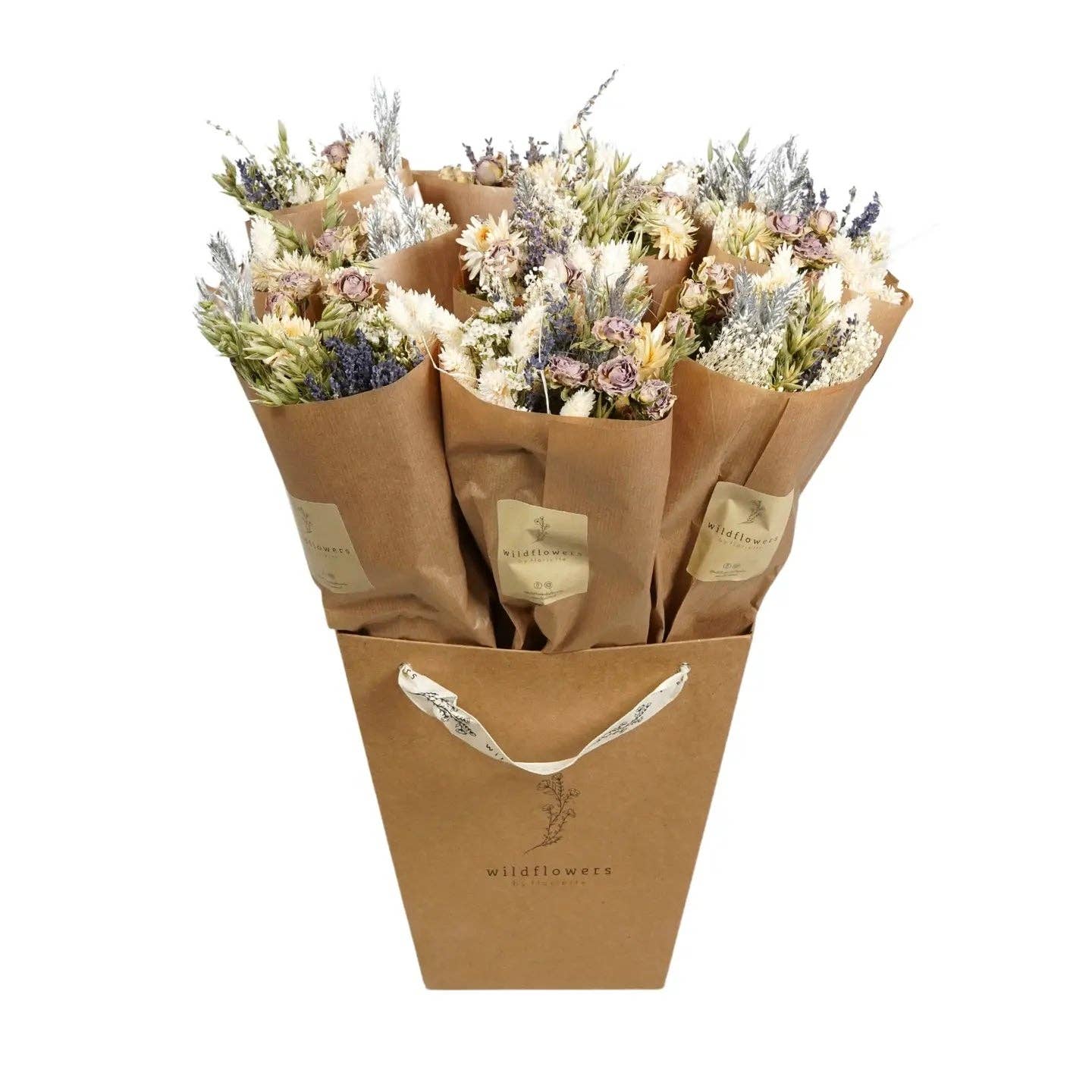 Penny + Clover - Wholesale Dried/Pressed Flowers - Dried Flowers - Market Bouquet - Frosted White1