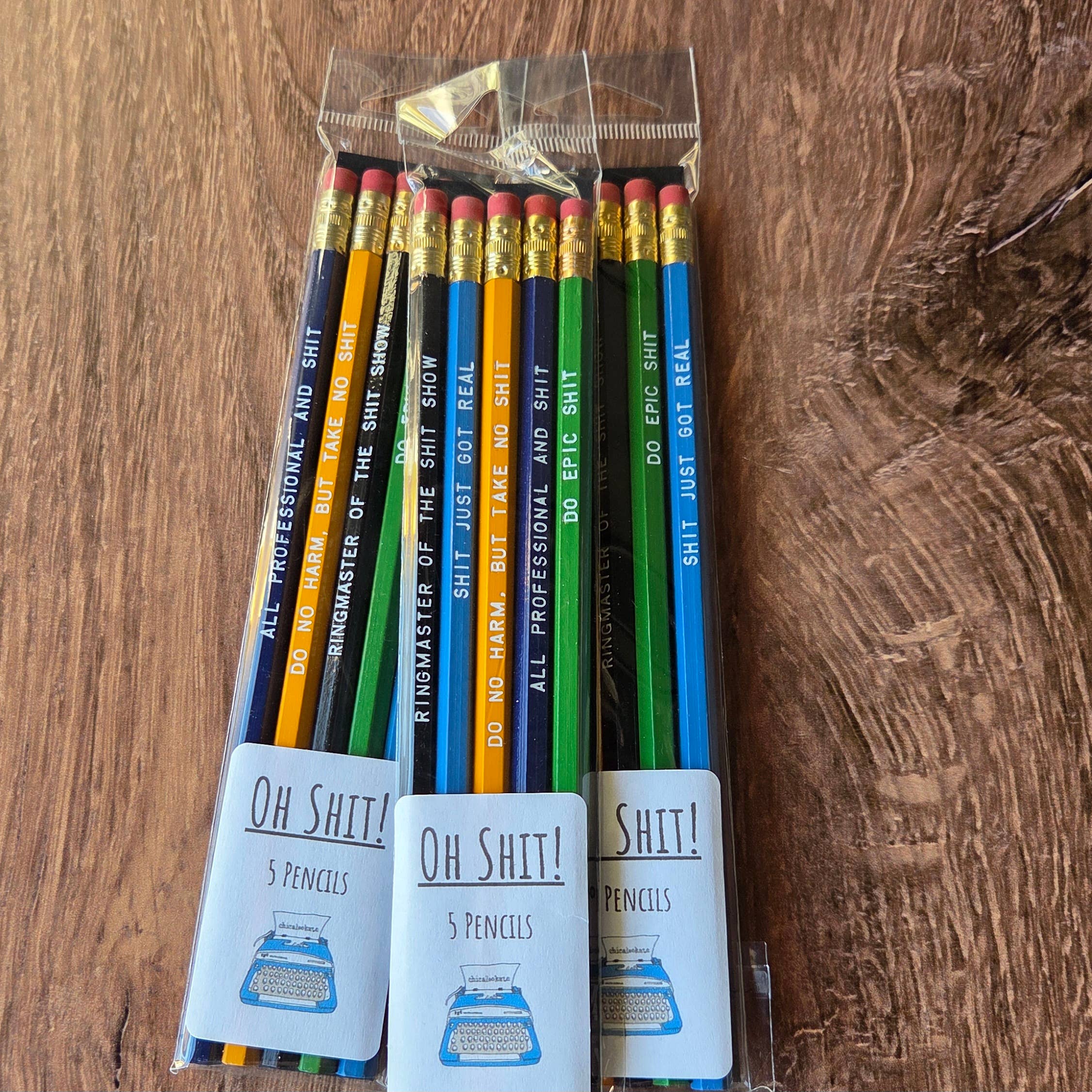 ChicalooKate - Wholesale Pencil - Oh Shit Snarky Sweary Pencils1