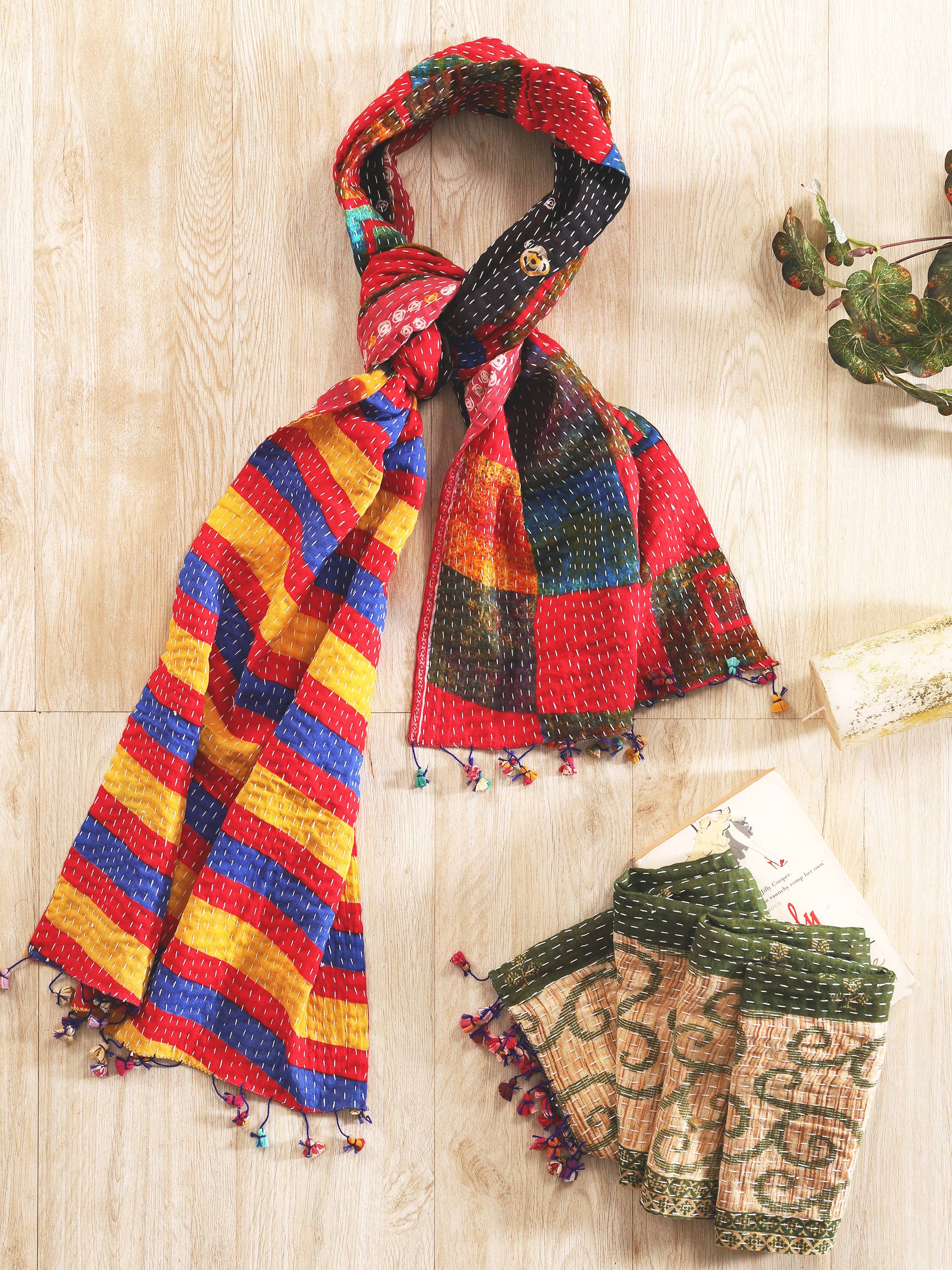 Sevya Handmade – Großhandel Schal – Damen – Cotton Kantha Schals10