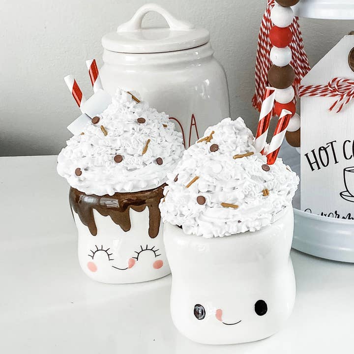 Cocoa Marshmallow Mug Toppers for wholesale by Crafted Hive Culture