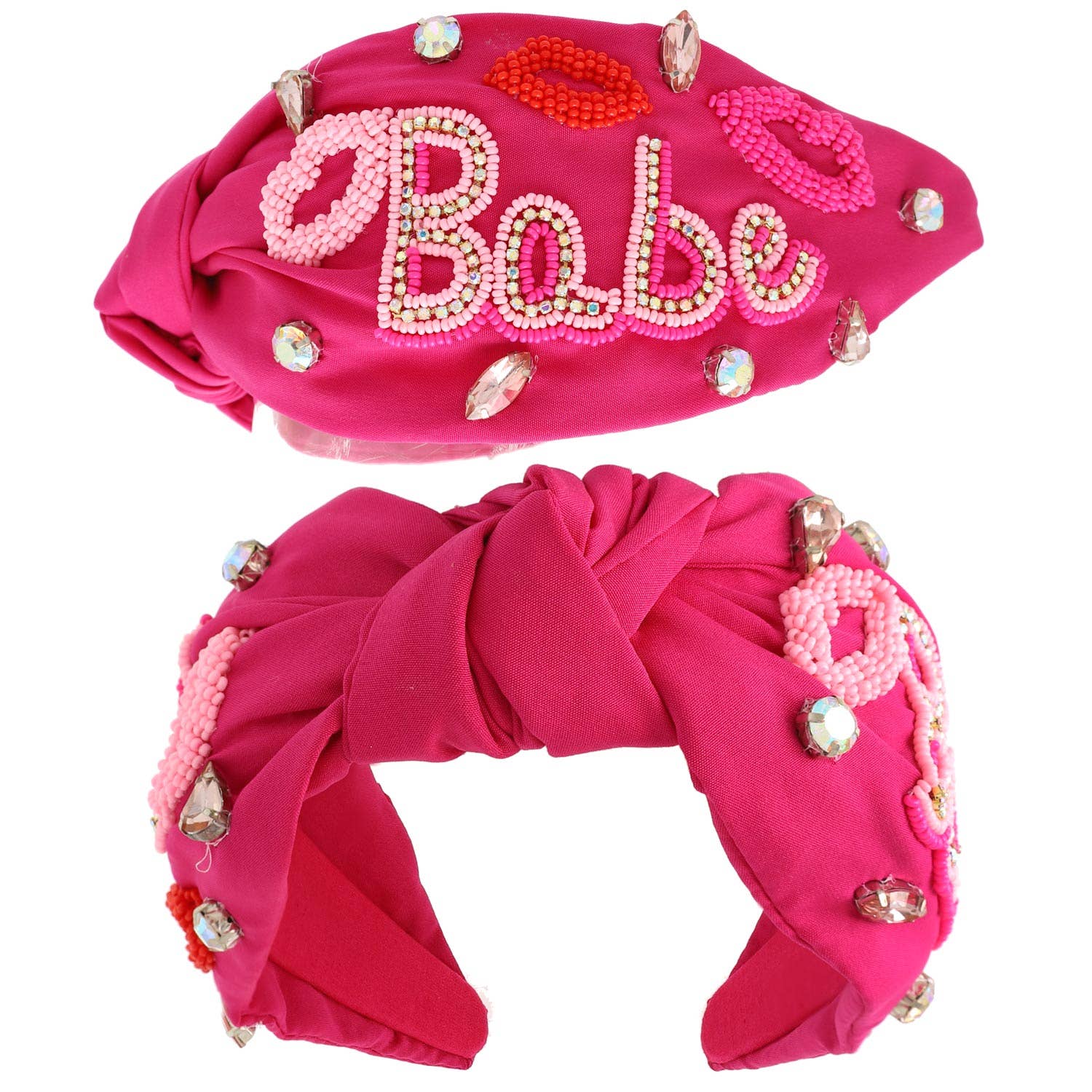 SP Sophia Collection - Wholesale Fashion Headband - Women's - Valentines Day Babe Lips Pattern Beaded Headband0