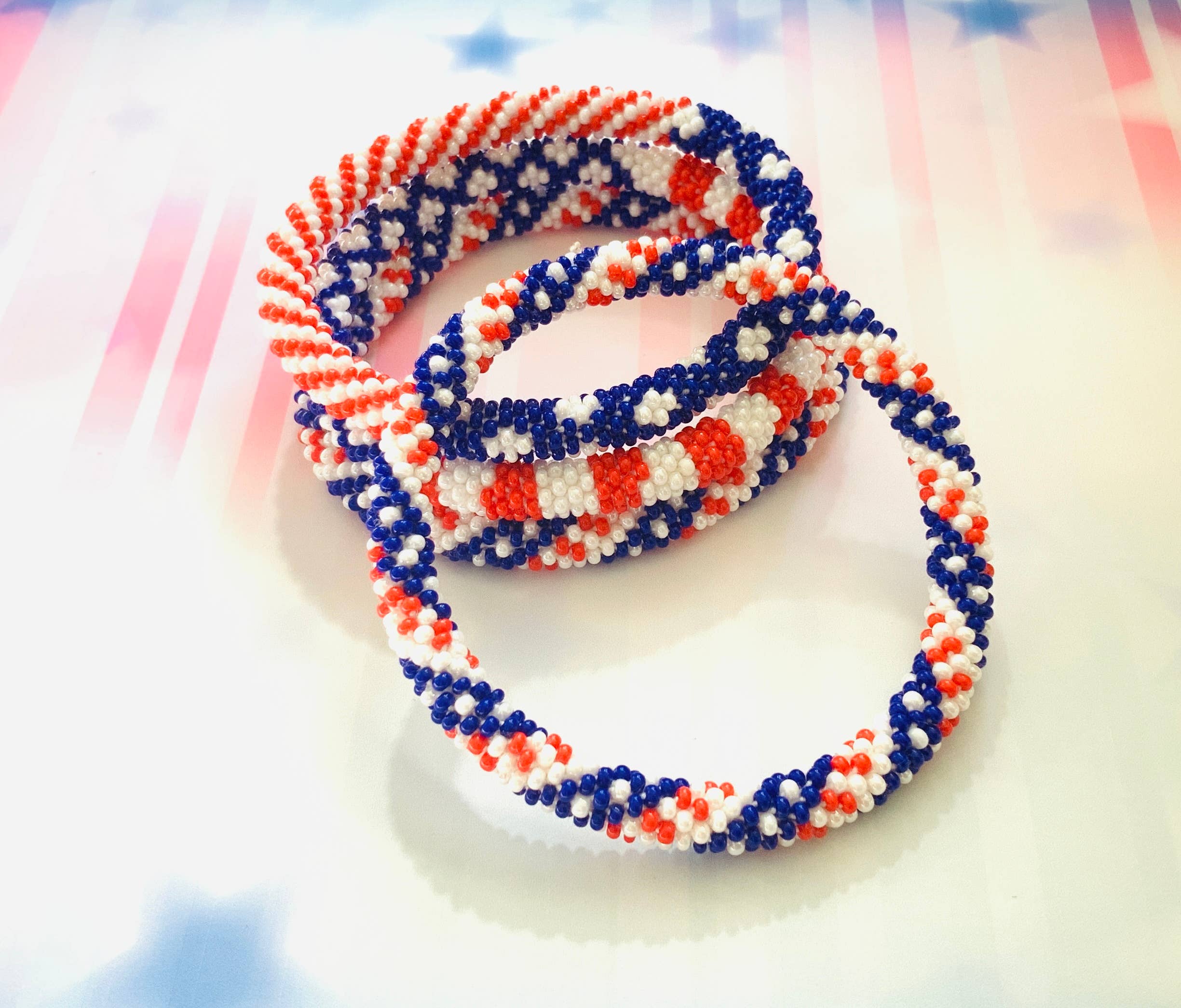 Liftedhope Bracelets – wholesale Jewellery set – 3 Pcs USA Flag design Nepal Bracelets Set1