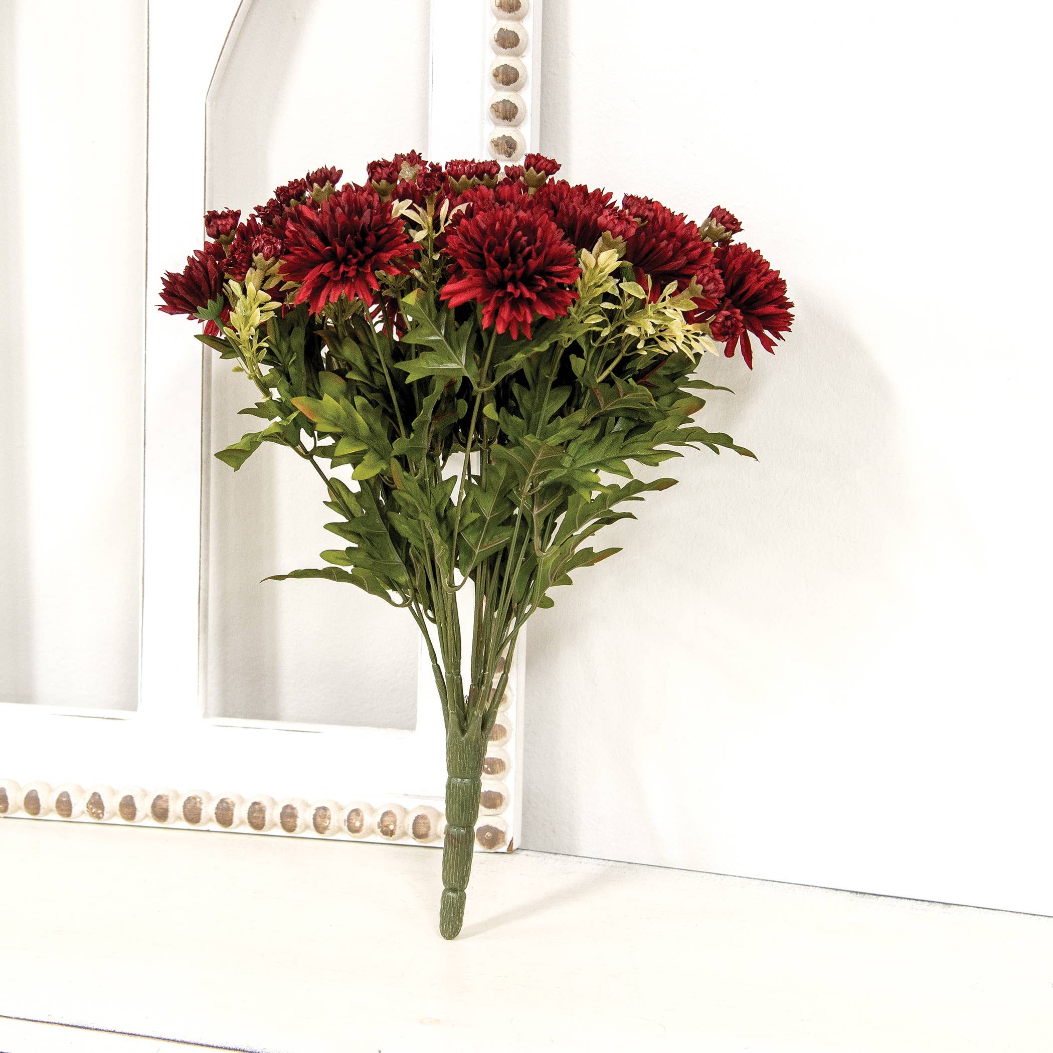 Col House Designs – Engroshandel Kunstige blomster – Overdådigt Mums Buket - Bourgogne - 38 cm H1