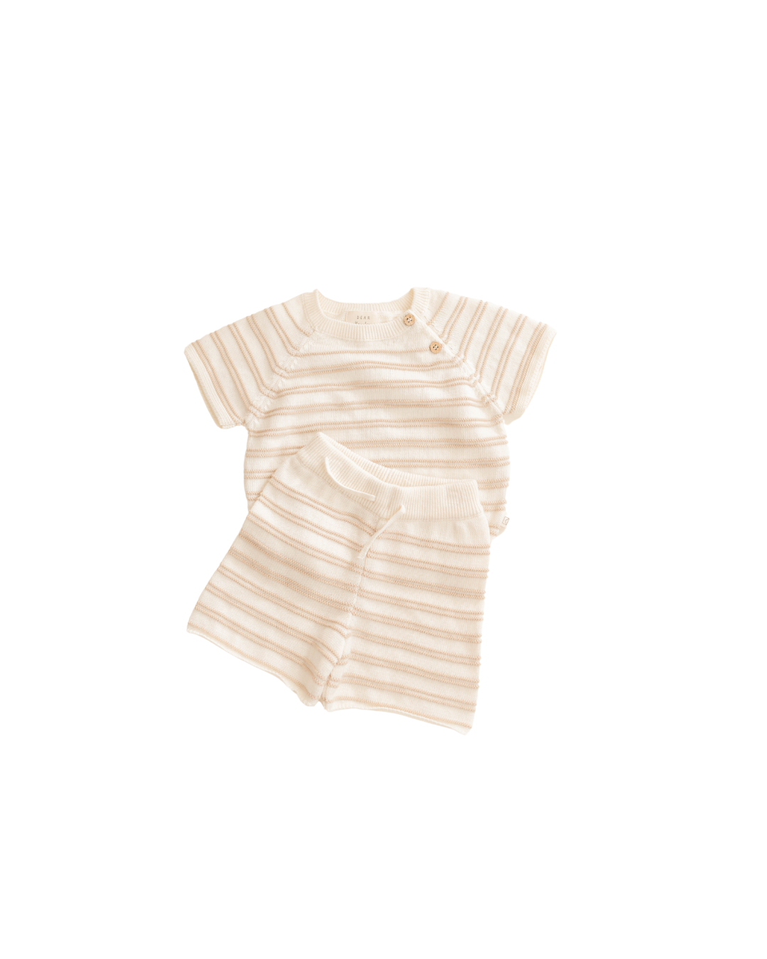 Dear Hayden - Vendita all'ingrosso Completo top e pantaloncini - Bambini - Completo a righe in maglia di cotone biologico0