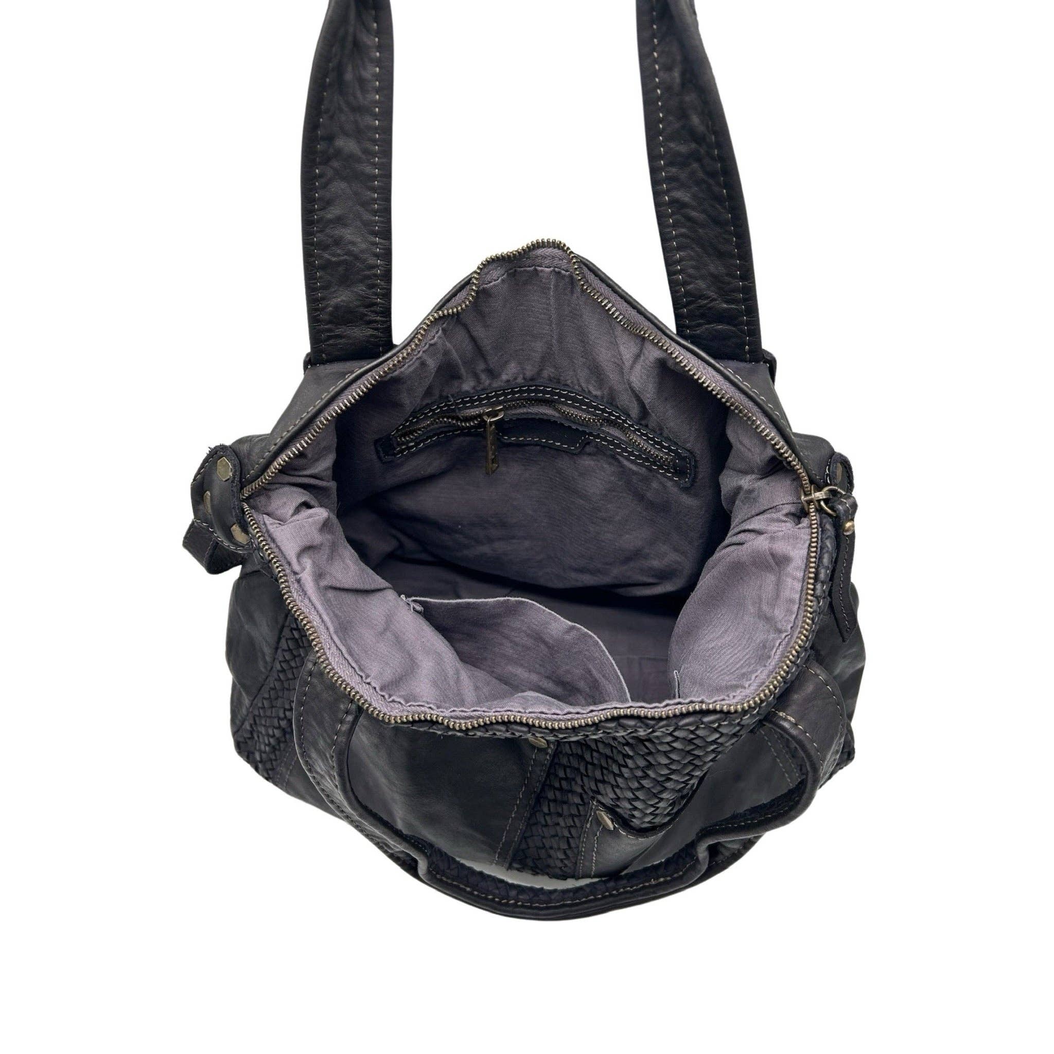 Louisa lee - Wholesale Shoulder Bag - Women's - TAMARA LARGE 2 POCKET WASHED LEATHER SHOULDER BAG9