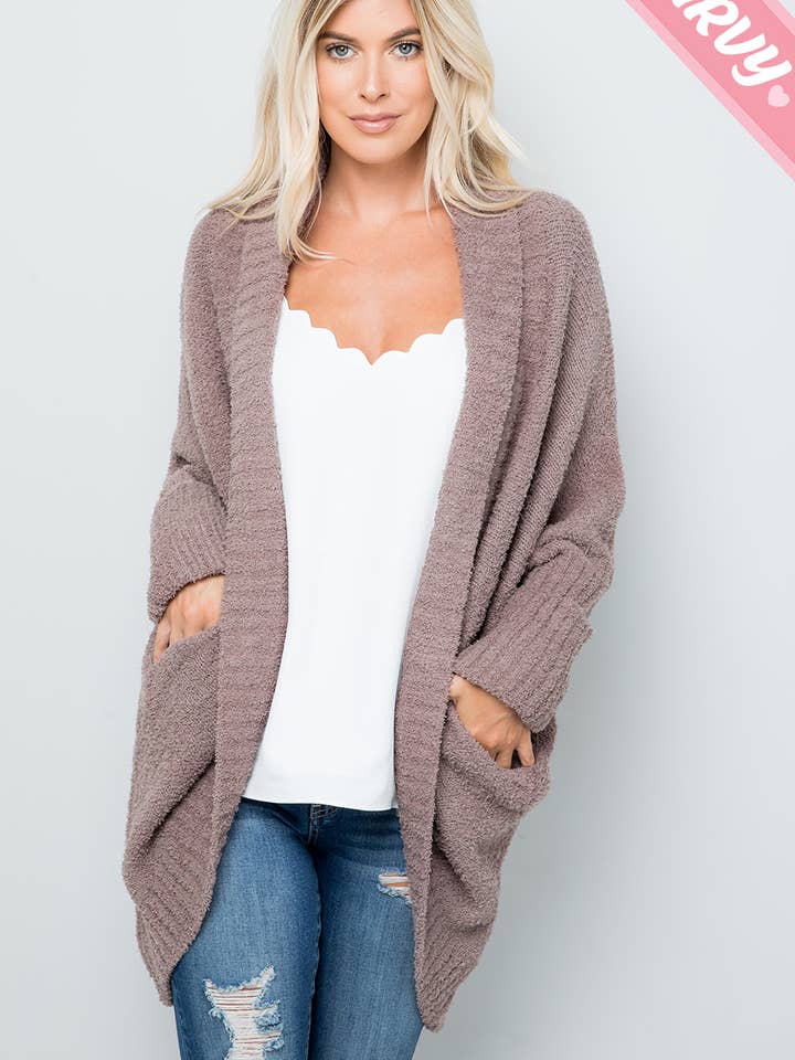 Sweet Lovely by Jen – Cardigan - Mulher por atacado – CASACO DE MALHA DE SUÉTER ACONCHEGANTE SUPER MACIO TAMANHO PLUS34