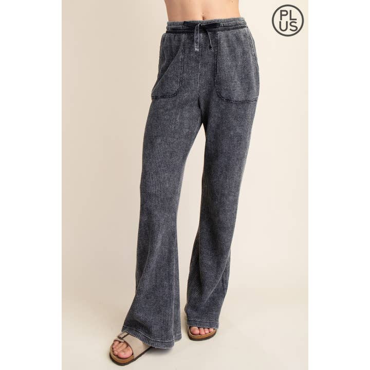 Rae Mode - Wholesale Athletic Pants - Women's - PLUS SIZE MINERAL WASHED WAFFLE STRAIGHT SWEATPANTS20