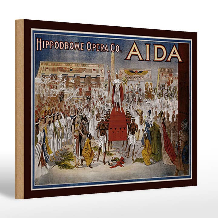 Panneau en bois nostalgique 20x30 cm Hippodrome Opera Co. Panneau pour la vente par Femer