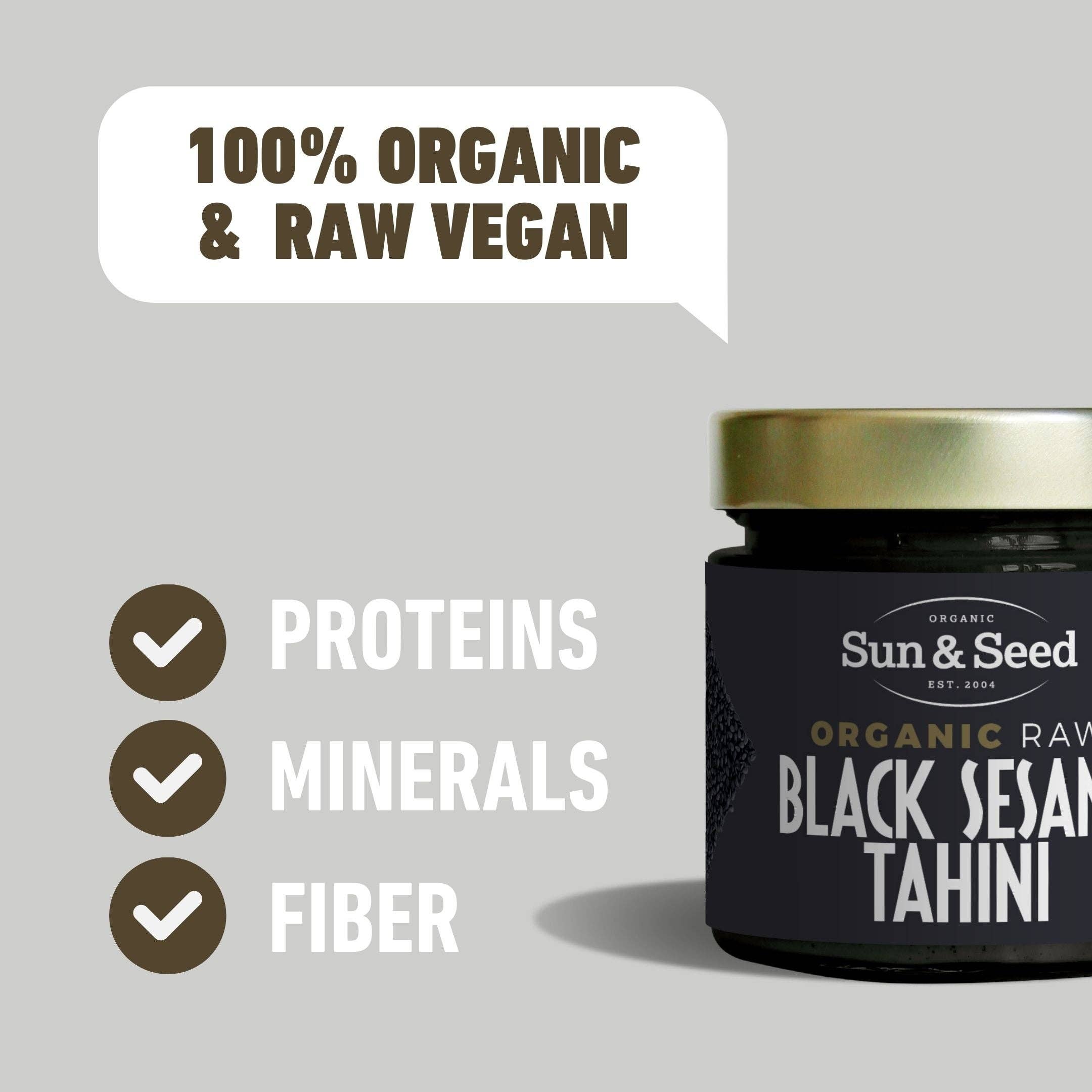 Sun & Seed - Wholesale Notenboter - Biologische rauwe tahin met zwarte sesam 200 g1
