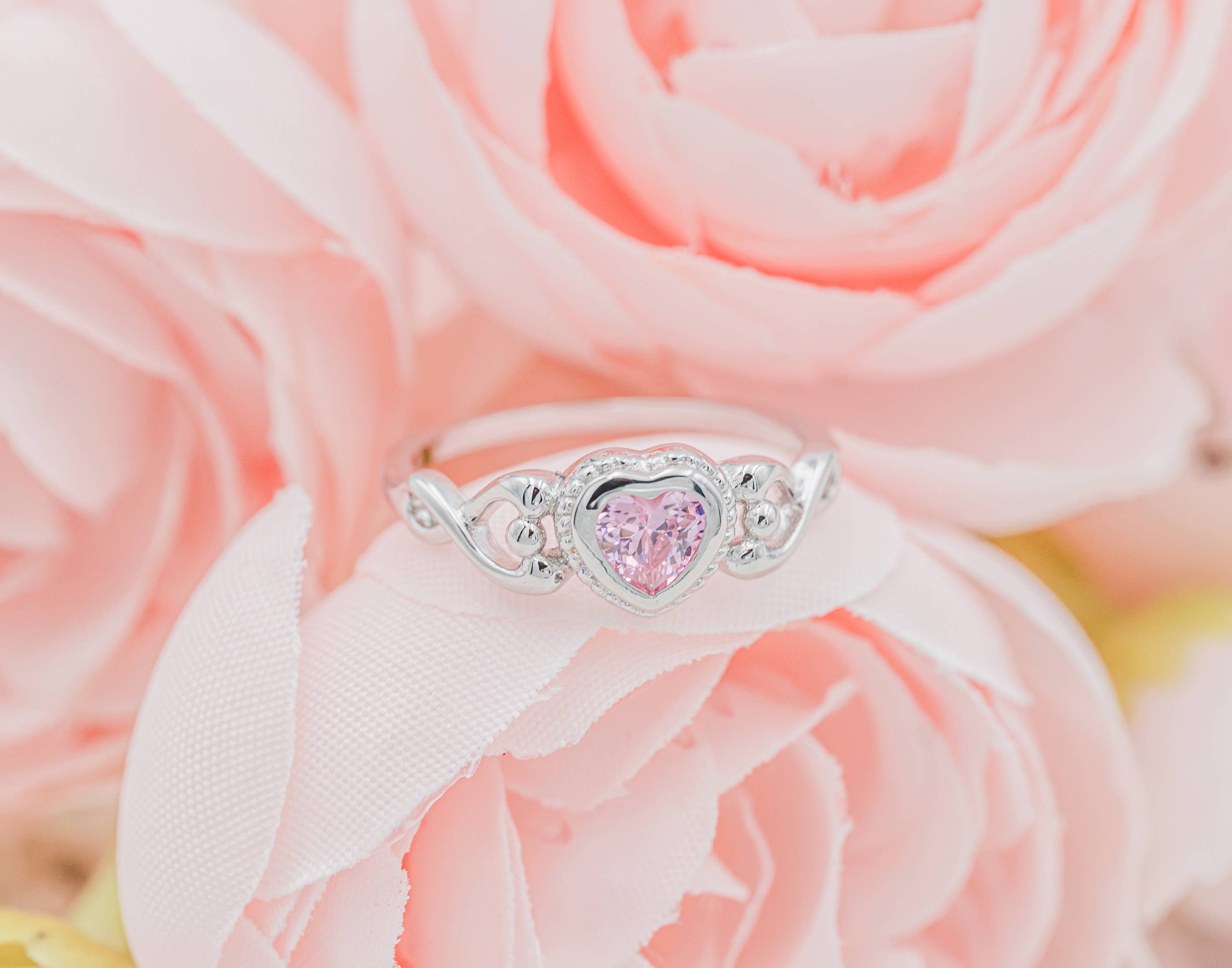 Cherished Moments – wholesale Band/stacked ring – Sterling Silver Heart Birthstone Baby Rings for Kids Jewelry10