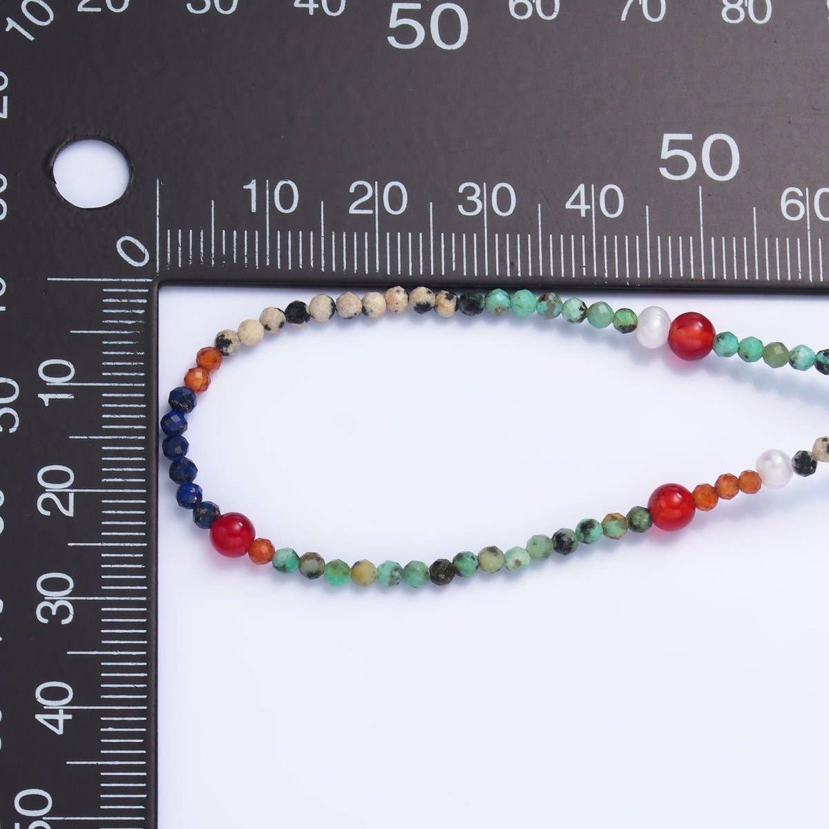 Aim Eternal – Engroshandel Choker/colliers – Halskæde i rustfrit stål med multi-naturlige ædelsten, 16 tommer | WA-31041