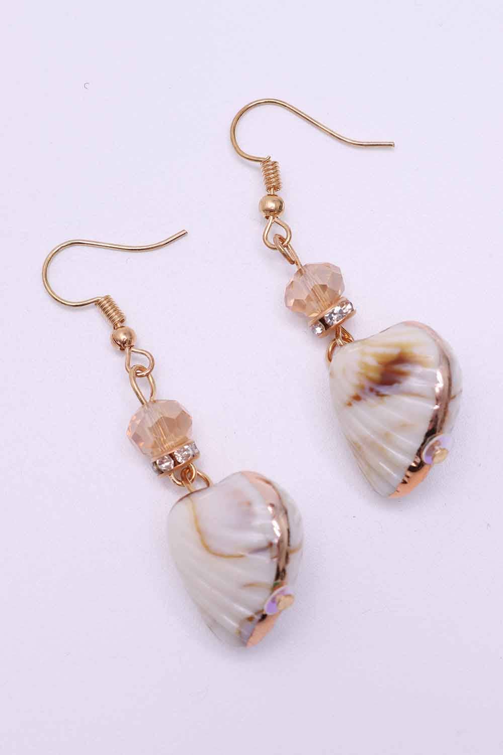 Amerikan Basics - Wholesale Clip-On Earrings - Sea Shell Long Dangle Earrings 2
