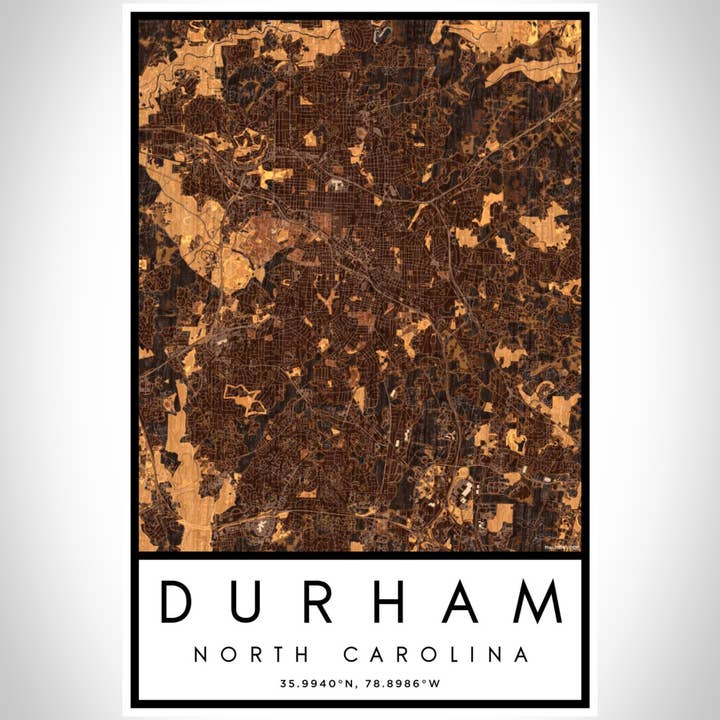 JACE.design - Wholesale Art Print - Durham NC Map Print Ember2