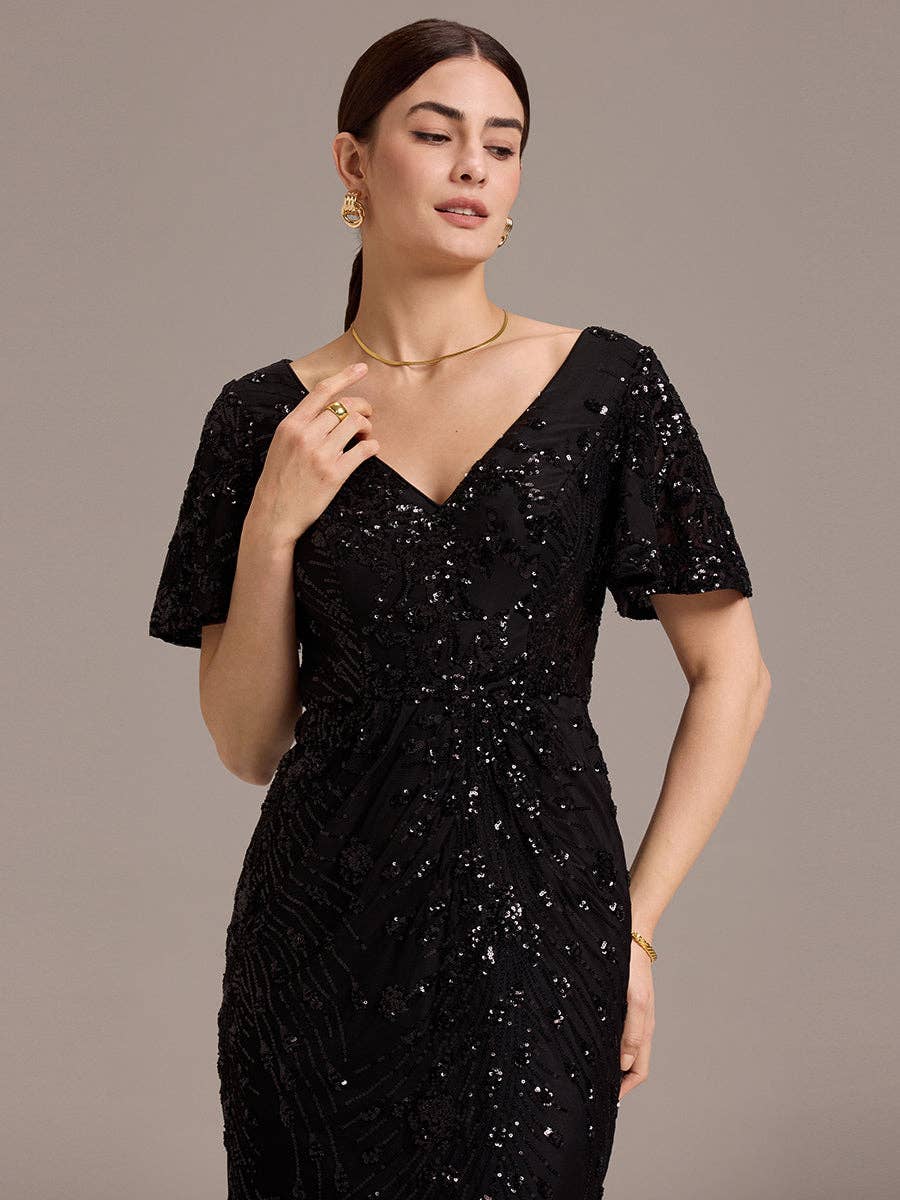 Ever-Pretty - Wholesale Gown - Women's - Strapless Deep Fishtail Paillette Midi Evening Dresses67