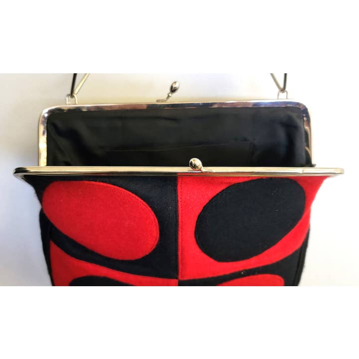 Ricki designs - Wholesale Shoulder Bag - Women's - FALL WOOL FELT GEOMETRICAL BLACK RED BAG3