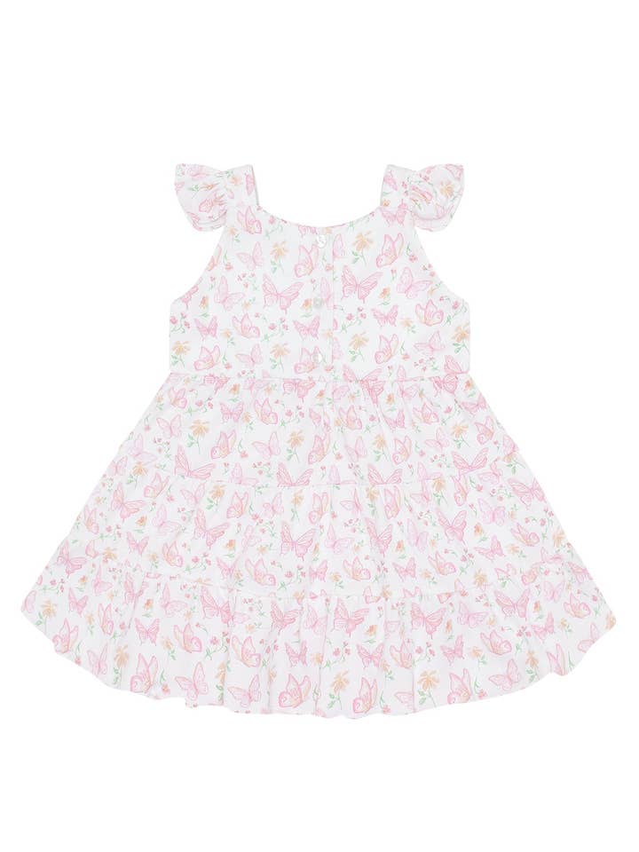 Butterflies Print Ruffle Dress for wholesale by Nellapima