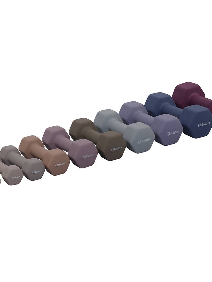 Neoprene Hexagon shaped dumbbells - Earth Tones and other Purchase Wholesale gym. Free Returns & Net 60 Terms on Faire trending on Faire.