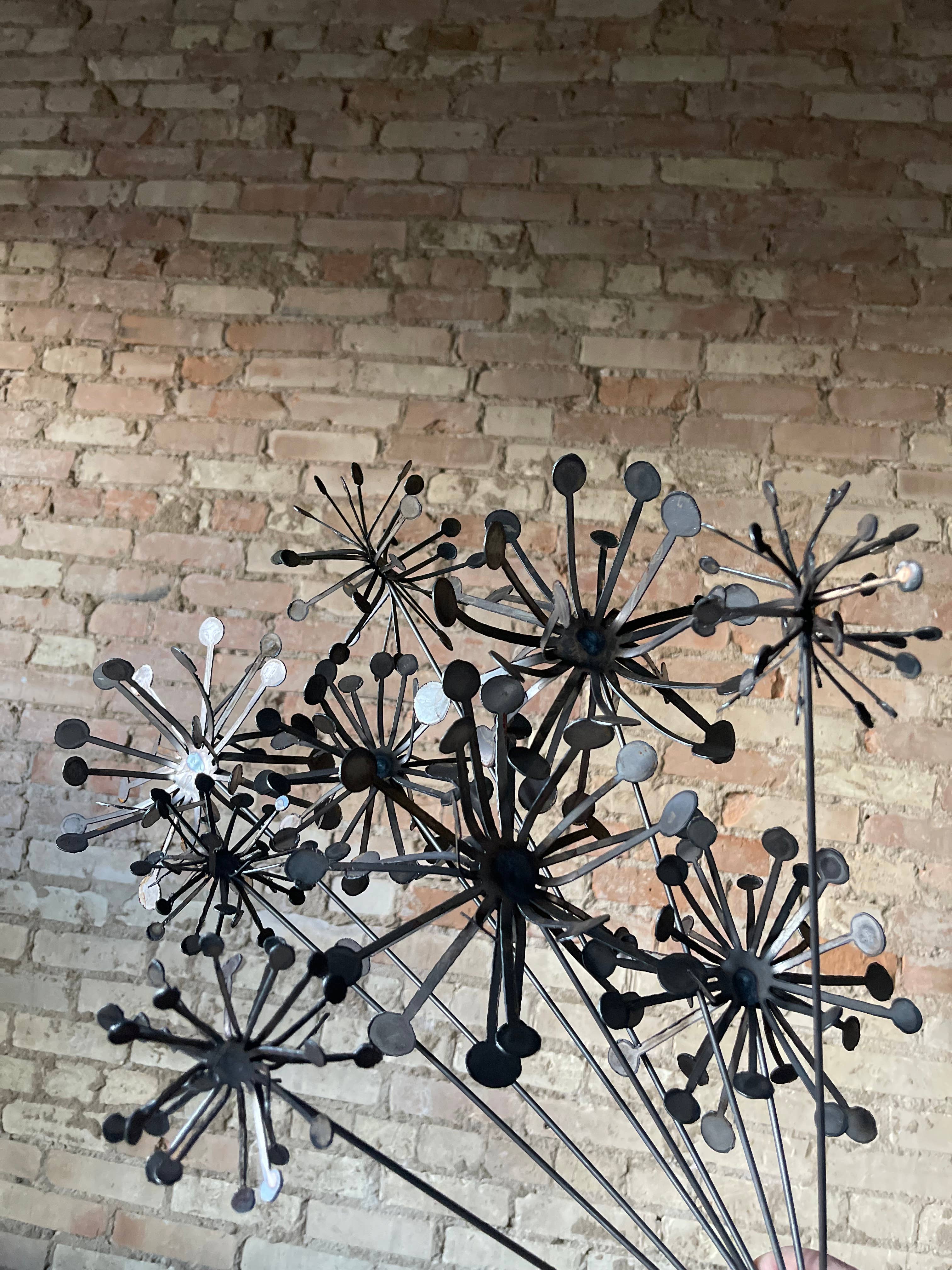 608 The Factory - Wholesale Outdoor Ornament/Decor - 3D Metal Dandelion Wish Flower Set of 24 Flowers8