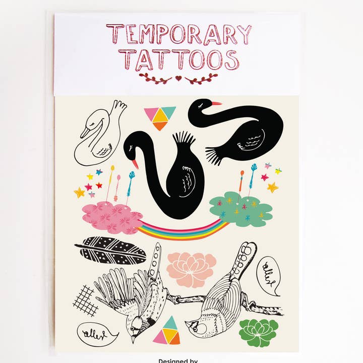 Missy Minzy - Wholesale Temporary tattoo - Swans and Birds Temporary Tattoos