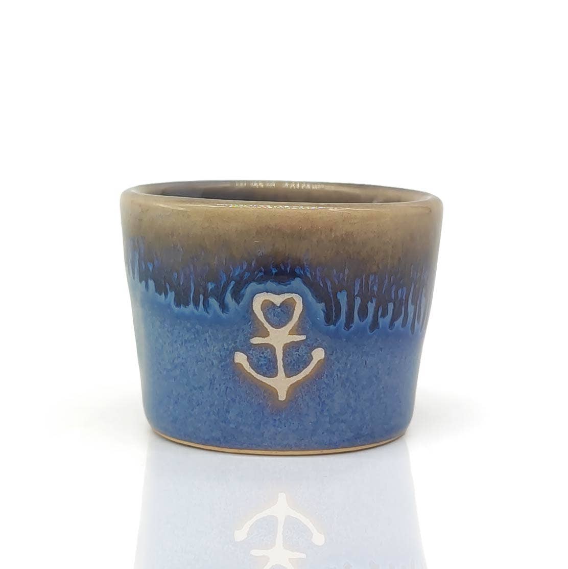 Mea-Living - Wholesale Coffee Mug - Stoneware egg cup "Anchor" blue2