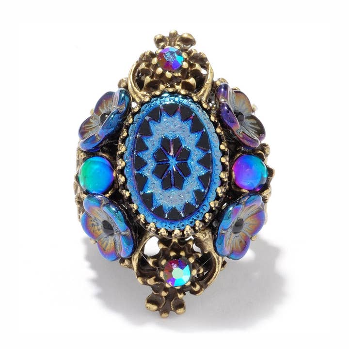 Anneau ovale paon vintage pour la vente par Sweet Romance Jewelry