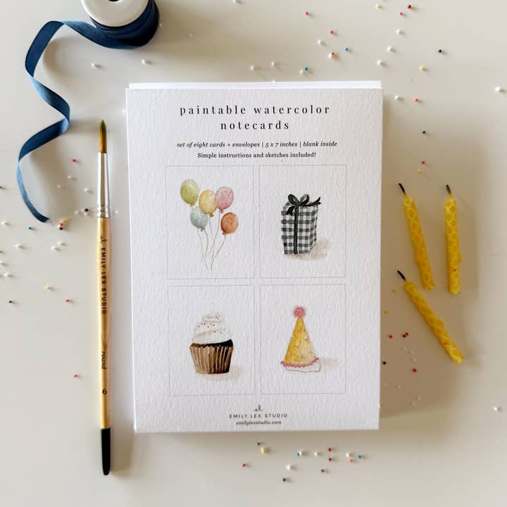 emily lex studio - Wholesale Stationery/Notecard Set - celebrate paintable notecards